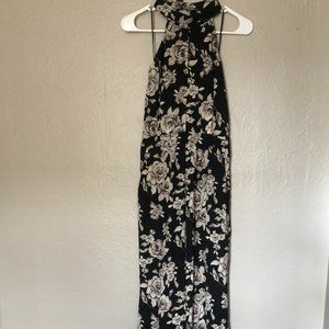 Open Back Floral Jumpsuit